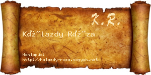 Kálazdy Róza névjegykártya